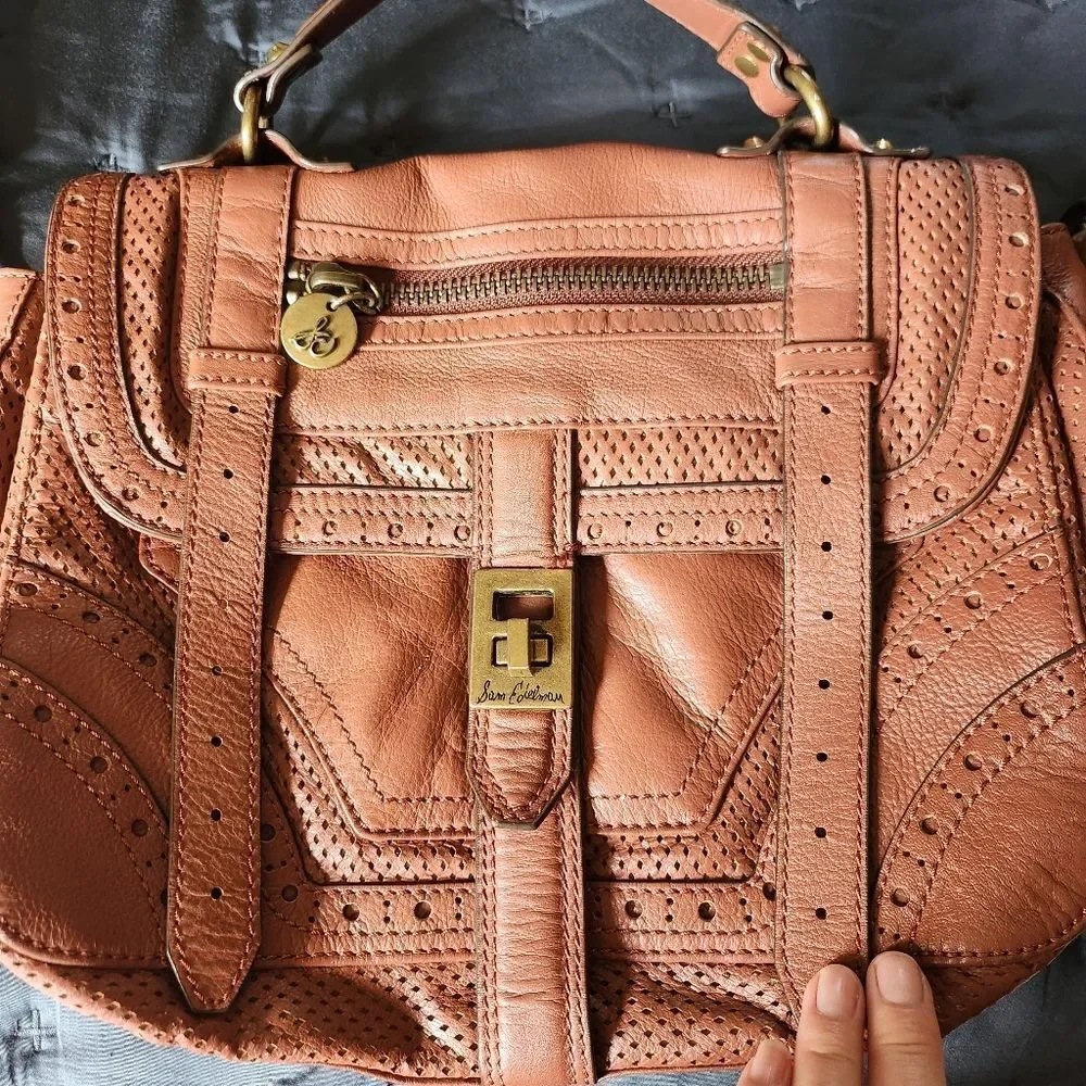 EUC Elegant Tan Sam Edleman Leather Shoulder Bag